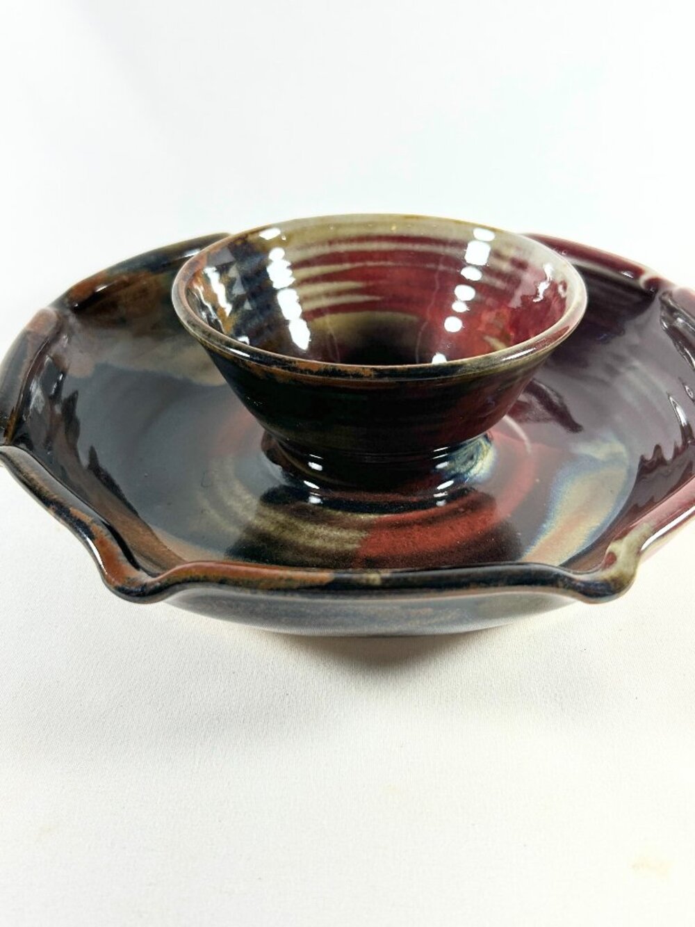 Bowl, Clay, Hand Thrown Chip & Dip Asheville Potter